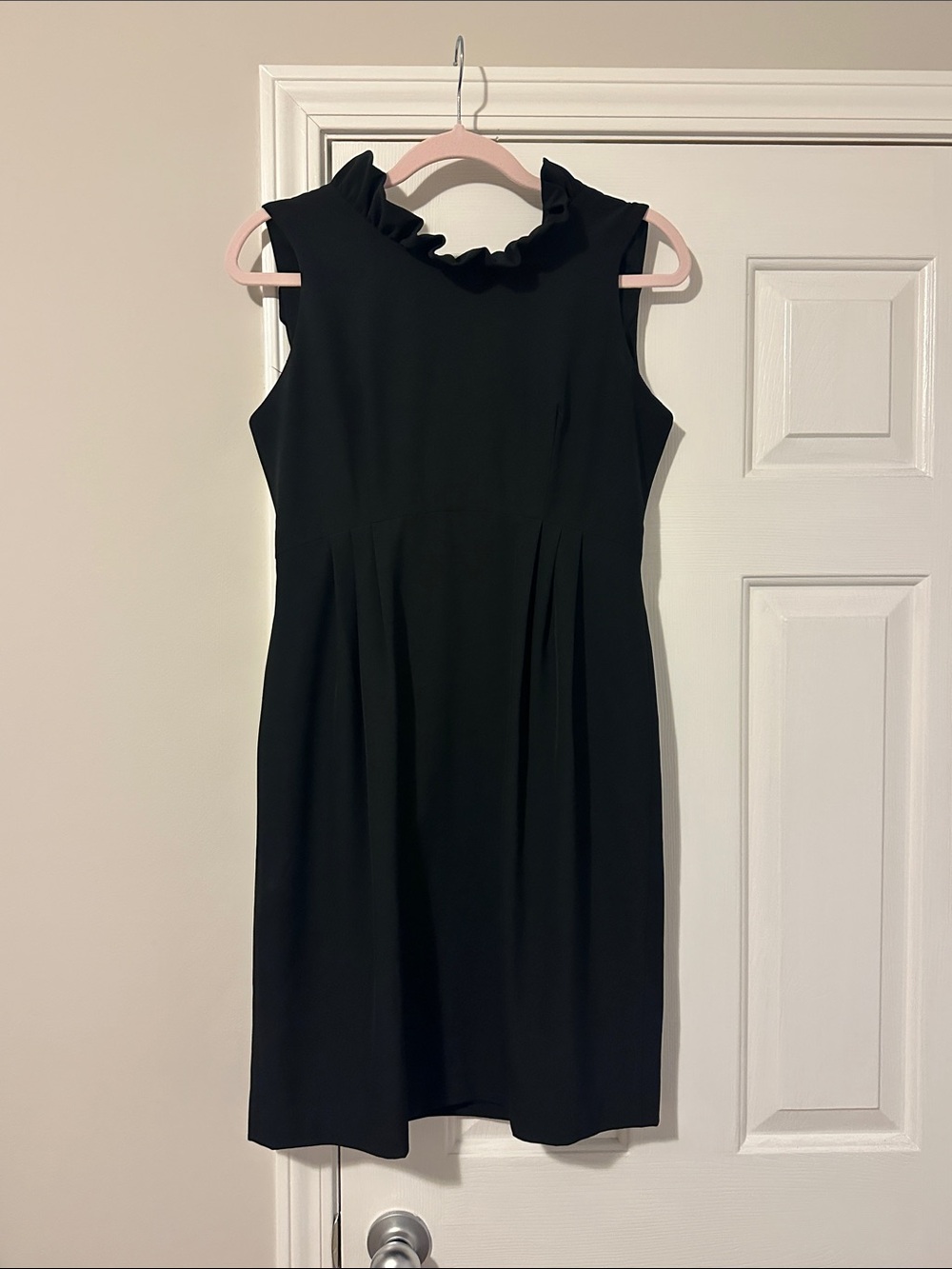 Camilyn Beth, NWT, Elegant Black Ruffle-Neck Sleeveless Midi “GoGo” Dress